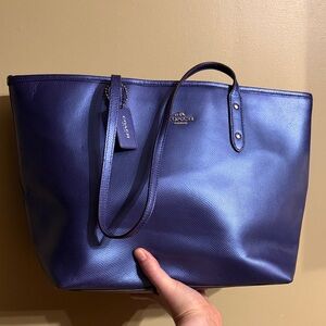 Coach Purple/Blue City Zip Bag EUC
